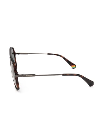 Polaroid Okulary przeciwsłoneczne unisex w kolorze brązowo-szarym
