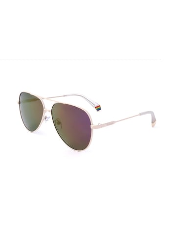 Polaroid Okulary przeciwsłoneczne unisex w kolorze biało-fioletowym