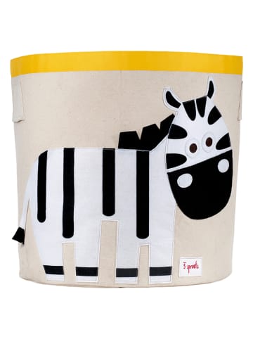 3 Sprouts Aufbewahrungskorb "Zebra" in Weiß/ Beige - (B)43 x (H)45 x (T)43 cm