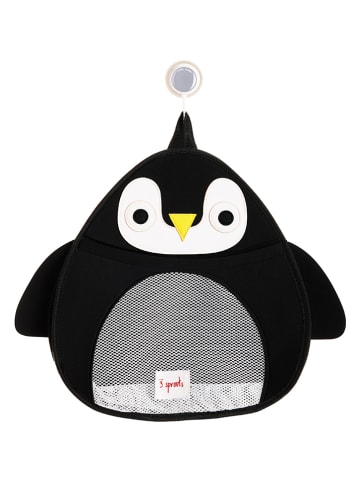 3 Sprouts Badenetz für Spielzeug "Pinguin" in Schwarz
