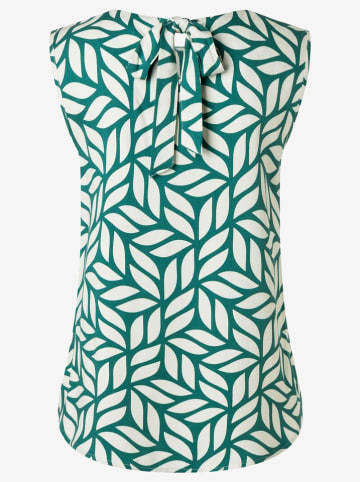 More & More Blusentop in Petrol/ Weiß