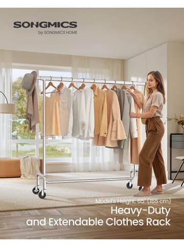 Songmics Kleiderständer in Silber - (B)111,4 x (H)162,9 x (T)45 cm