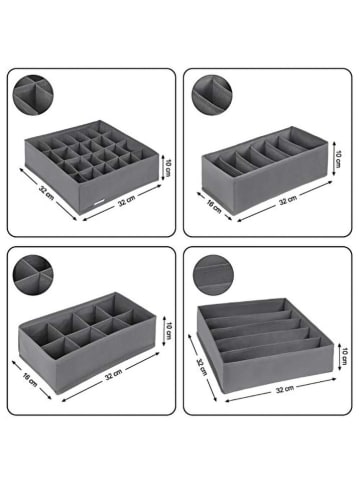 Songmics 8er-Set: Schubladen-Organizer in Grau