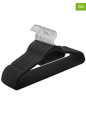 Songmics Wieszaki (20 szt.) w kolorze srebrno-czarnym na ubrania - 43,5 x 22,5 cm