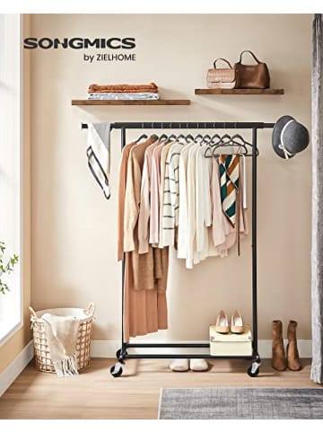 SONGMICS Garderoba stojąca w kolorze czarnym - 132 x 160 x 45,5 cm