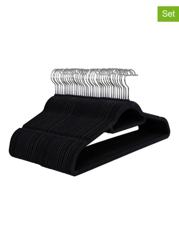 Songmics Wieszaki (50 szt.) w kolorze srebrno-czarnym na ubrania - 43,5 x 22,5 cm