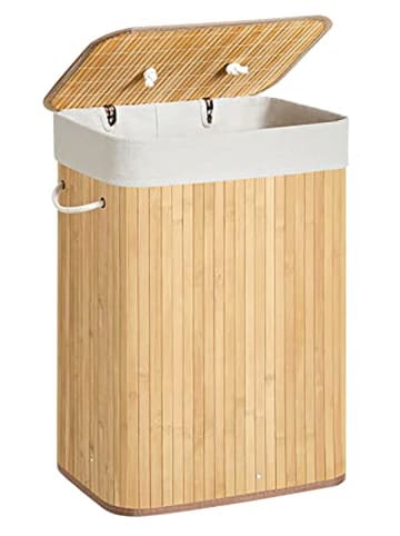 Songmics Kosz w kolorze jasnobrązowo-białym na pranie - 40 x 60 x 30 cm