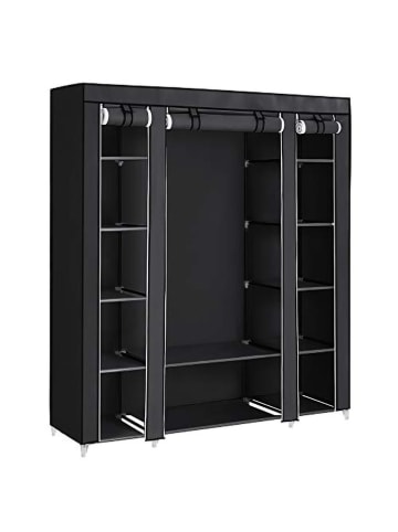 Songmics Kleiderschrank in Schwarz - (B)150 x (H)175 x (T)45 cm