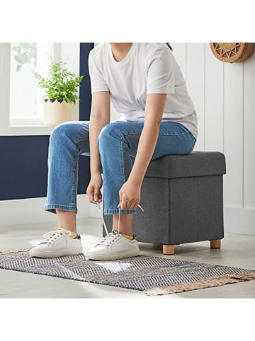 Songmics Aufbewahrungshocker in Grau - (B)38 x (H)40 x (T)38 cm