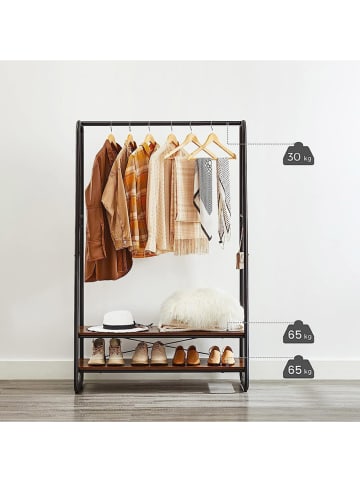 Songmics Standgarderobe in Schwarz/ Braun - (B)100 x (H)160 x (T)45 cm