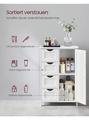 SONGMICS Szafka łazienkowa w kolorze białym - 55 x 82 x 30 cm