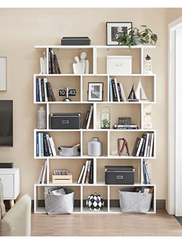 SONGMICS Boekenkast wit - (B)70 x (H)190,5 x (D)24 cm