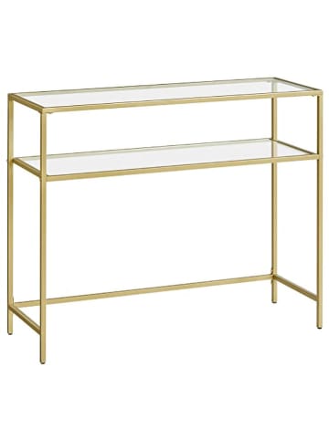 Songmics Sidetable transparant/goudkleurig- (B)100 x (H)80 x (D)35 cm