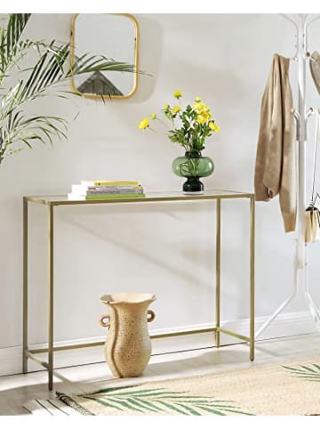 Songmics Konsole in Transparent/ Gold - (B)100 x (H)80 x (T)35 cm