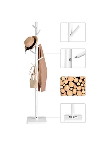 Songmics Kleiderständer in Weiß - (B)30 x (H)175 x (T)30 cm