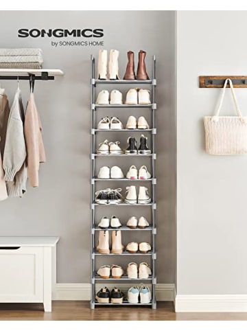 Songmics Schuhregal in Hellgrau - (B)45 x (H)174 x (T)30 cm