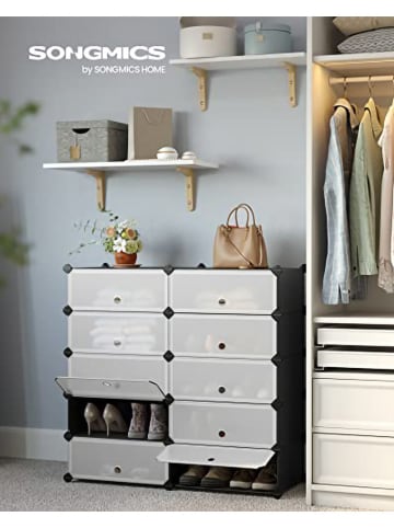 SONGMICS Szafka w kolorze czarnym na buty - 43 x 173 x 31 cm