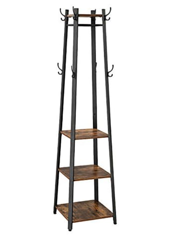 Songmics Kleiderständer in Schwarz/ Braun - (B)43 x (H)180 x (T)43 cm