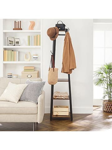 Songmics Kleiderständer in Schwarz/ Braun - (B)43 x (H)180 x (T)43 cm