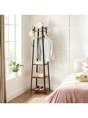 Songmics Kleiderständer in Schwarz/ Braun - (B)43 x (H)180 x (T)43 cm