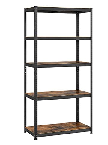 Songmics Standregal in Schwarz/ Braun - (B)90 x (H)180 x (T)40 cm