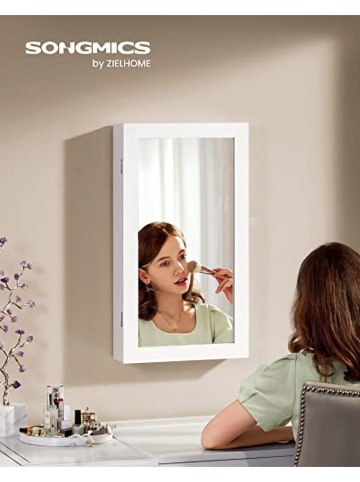 Songmics Lustro ścienne w kolorze białym - 37 x 67 x 10,5 cm