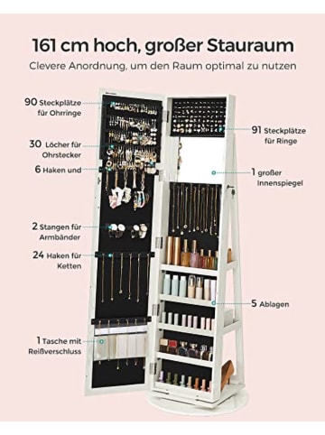 SONGMICS Spiegel in Weiß - (B)55 x (H)161 cm