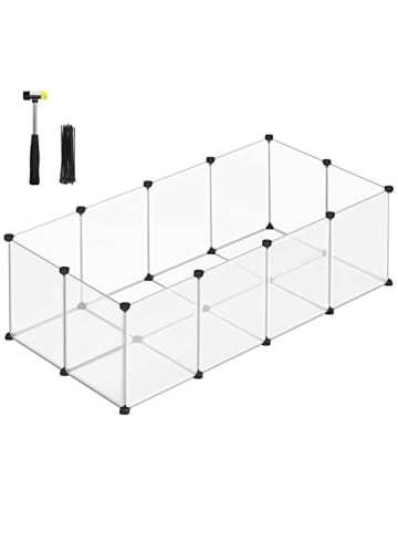 SONGMICS Dierenhok transparant/zwart - (B)73 x (H)143 x (D)46 cm