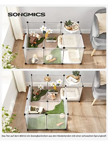 SONGMICS Dierenhok transparant/zwart - (B)73 x (H)143 x (D)46 cm