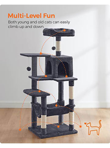 Songmics Drapak w kolorze szaro-kremowym - 55 x 143 x 45 cm