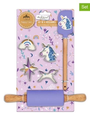 Ard'time 6-częściowy zestaw do pieczenia "Happy Cake" w kolorze fioletowym dla dzieci