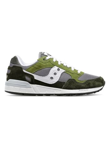 Saucony Leder-Sneakers "Shadow 5000" in Khaki/ Grün/ Grau