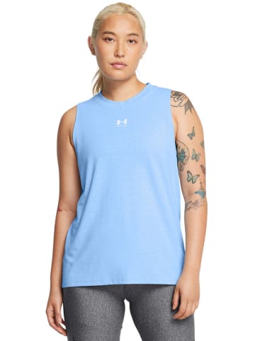 Under Armour Top sportowy "Campus Muscle Tank" w kolorze błękitnym