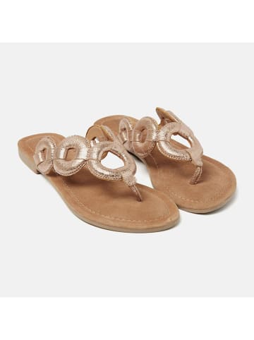 Lazamani Leren teenslippers oranje