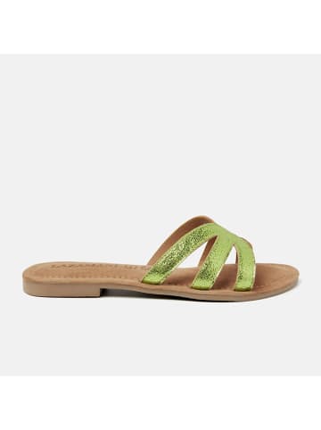 Lazamani Leren slippers groen