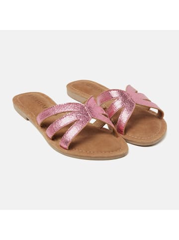 Lazamani Leren slippers roze