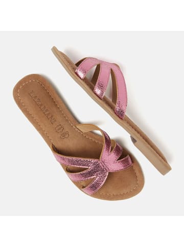 Lazamani Leren slippers roze