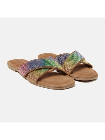 Lazamani Leren slippers meerkleurig