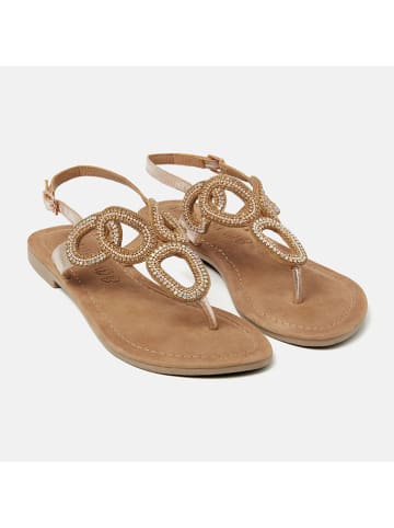 Lazamani Leder-Zehensandalen in Orange