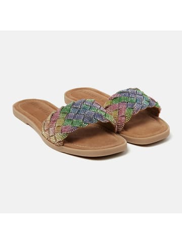 Lazamani Leren slippers meerkleurig