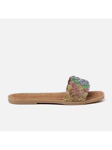 Lazamani Leren slippers meerkleurig