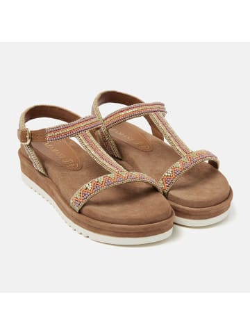 Lazamani Leren haksandalen bruin