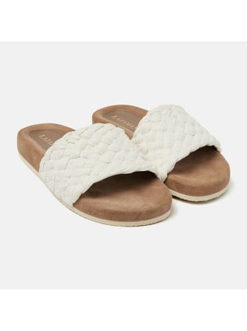Lazamani Leren slippers wit