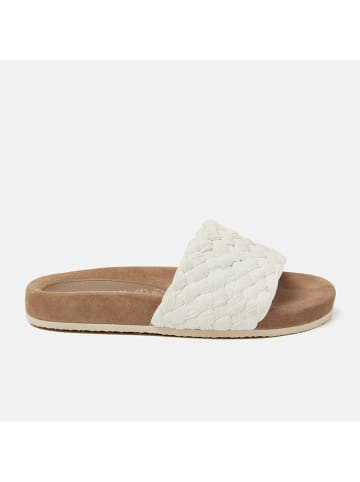 Lazamani Leren slippers wit
