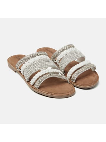 Lazamani Leren slippers wit