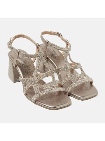 Lazamani Leren haksandalen goudkleurig