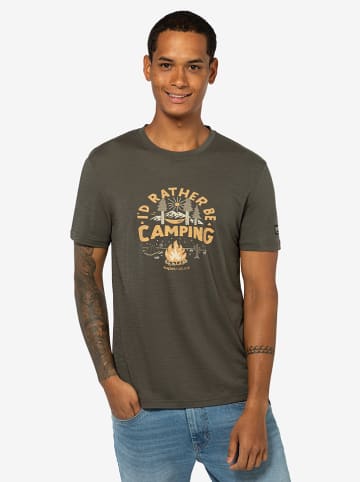 super.natural Shirt "No Glamping" in Khaki