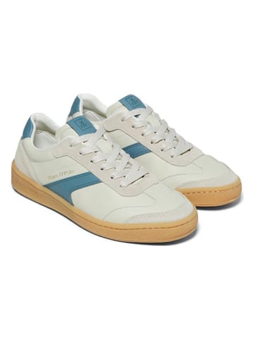 Marc O'Polo Shoes Leder-Sneakers in Creme/ Blau