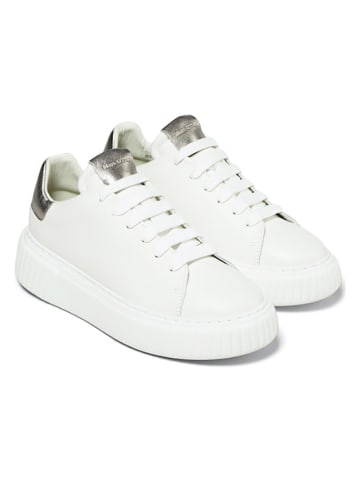 Marc O'Polo Shoes Leren sneakers wit/zilverkleurig