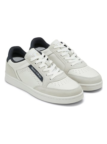 Marc O'Polo Shoes Leren sneakers wit/donkerblauw